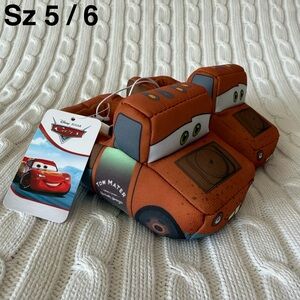 Disney Cars Tow Mater Slippers Size 5 6 Toddler Boys Comfy Cozy Shoes NEW